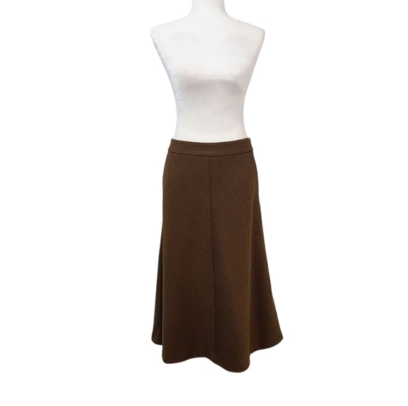Theory Dresses & Skirts - Theory A-Line Wool Blend Quiet Luxury Brown Midi Skirt w/ Pockets - Size 10